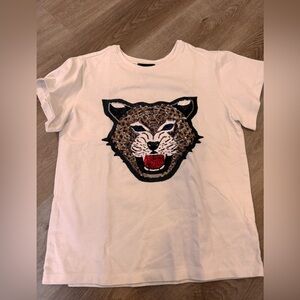 Retrofete oversized size M leopard sequin t shirt 100% cotton